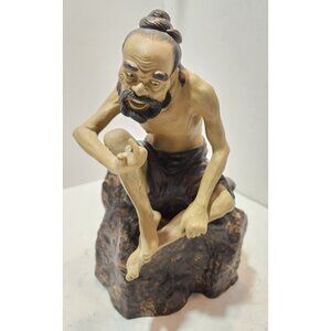 Vtg Rare Chinese Shiwan Xiangqi Mud Man Ceramic Figurine Sage Jigong Detailed